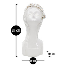 VASE JEUNE FEMME ROSES CM 10x14x26