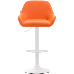 Sgabello Braga in similpelle arancione,bianco
