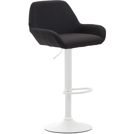 Tabouret de bar Braga tissu blanc noir