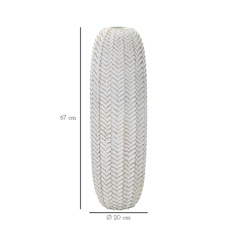 VASE RÉSINE FEUILLE CM Ø 20X67