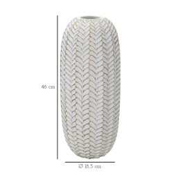 VASE RÉSINE FEUILLE CM Ø 18,5X46
