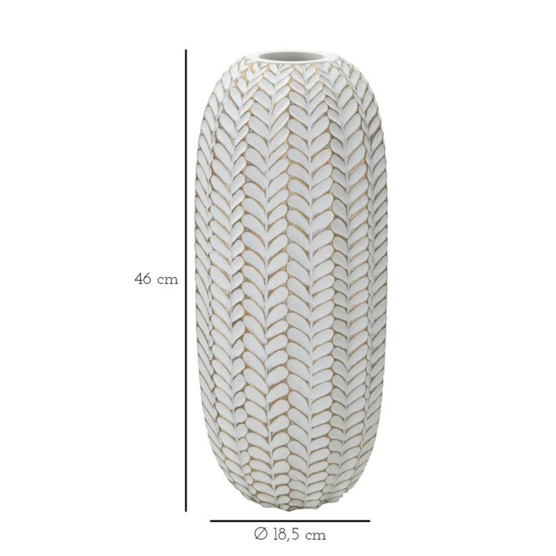 VASE RÉSINE FEUILLE CM Ø 18,5X46