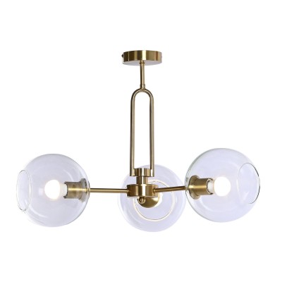 Suspension DKD Home Decor Doré Métal Verre 50 W 56 x 56 x 36 cm