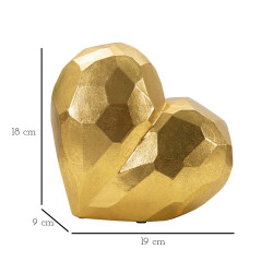 VASE COEUR OR CM 19X9X18