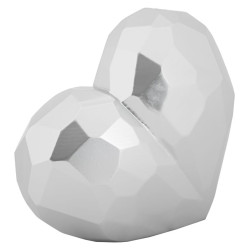 VASE COEUR ARGENT CM 19X9X18