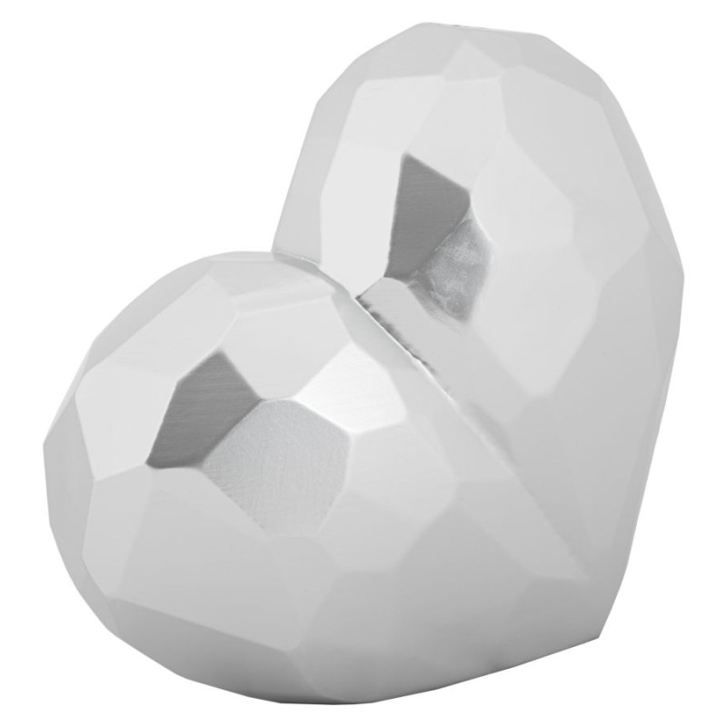 VASE COEUR ARGENT CM 19X9X18