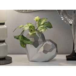 VASE COEUR ARGENT CM 19X9X18