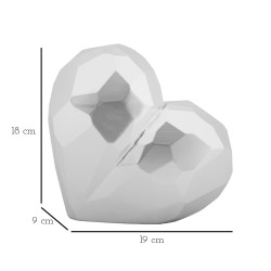 VASE COEUR ARGENT CM 19X9X18