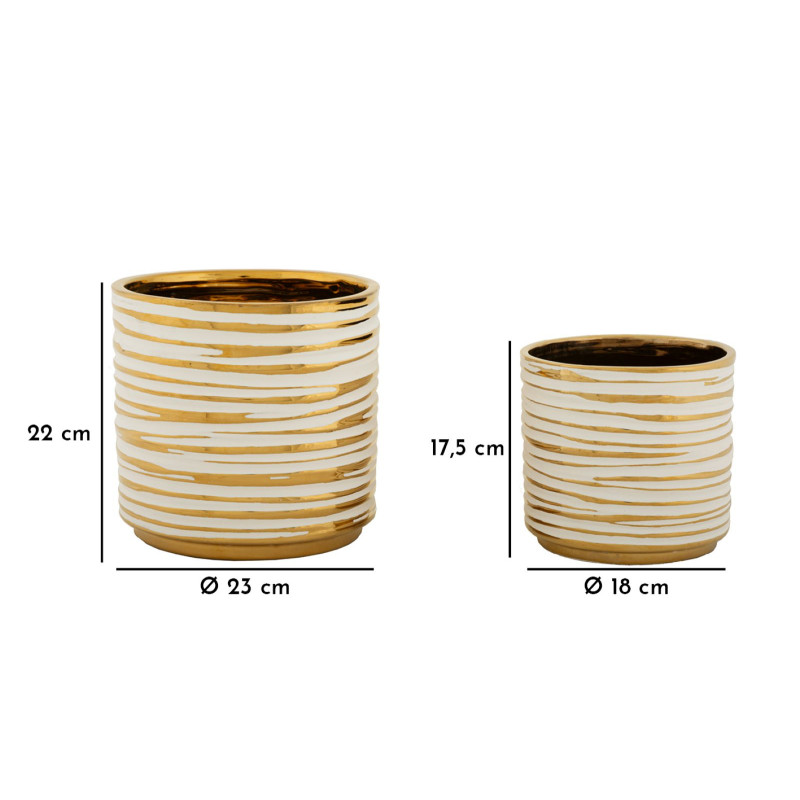 PORTE-VASE BLOM SET 2 PIÈCES CM Ø 23X22-18X17,5