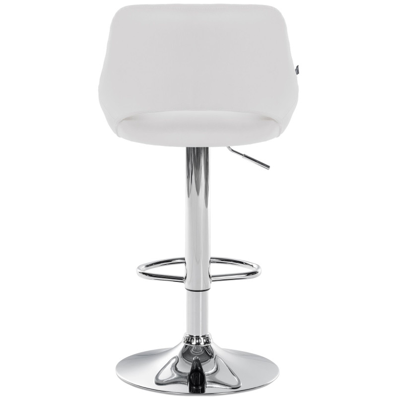 Tabouret de bar Milet en cuir artificiel chromé blanc