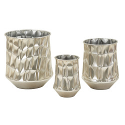 LOT DE 3 VASES ARGENTÉS CM...
