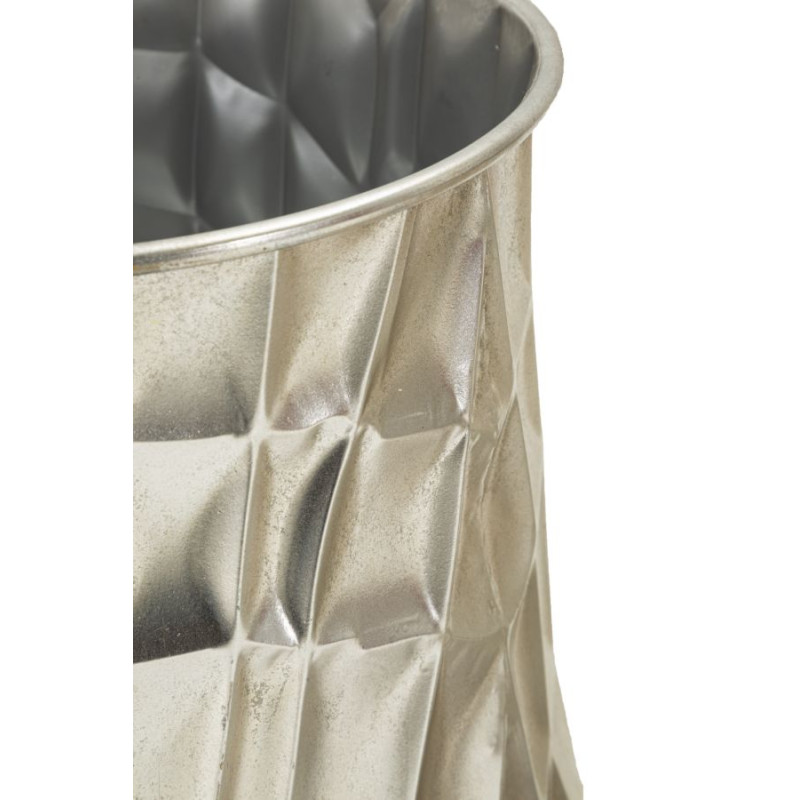 LOT DE 3 VASES ARGENTÉS CM Ø35X38,5-27,5X33-18,5X26,5
