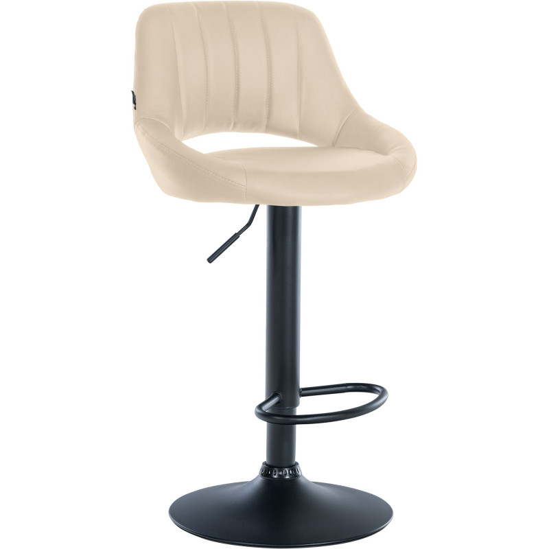 Tabouret de bar Milet simili cuir crème