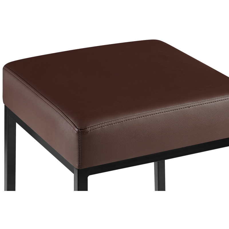 Ensemble de 2 tabourets de bar Montréal 85 simili cuir noir marron