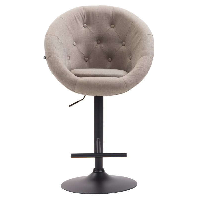 Tabouret de bar London V2 en tissu noir