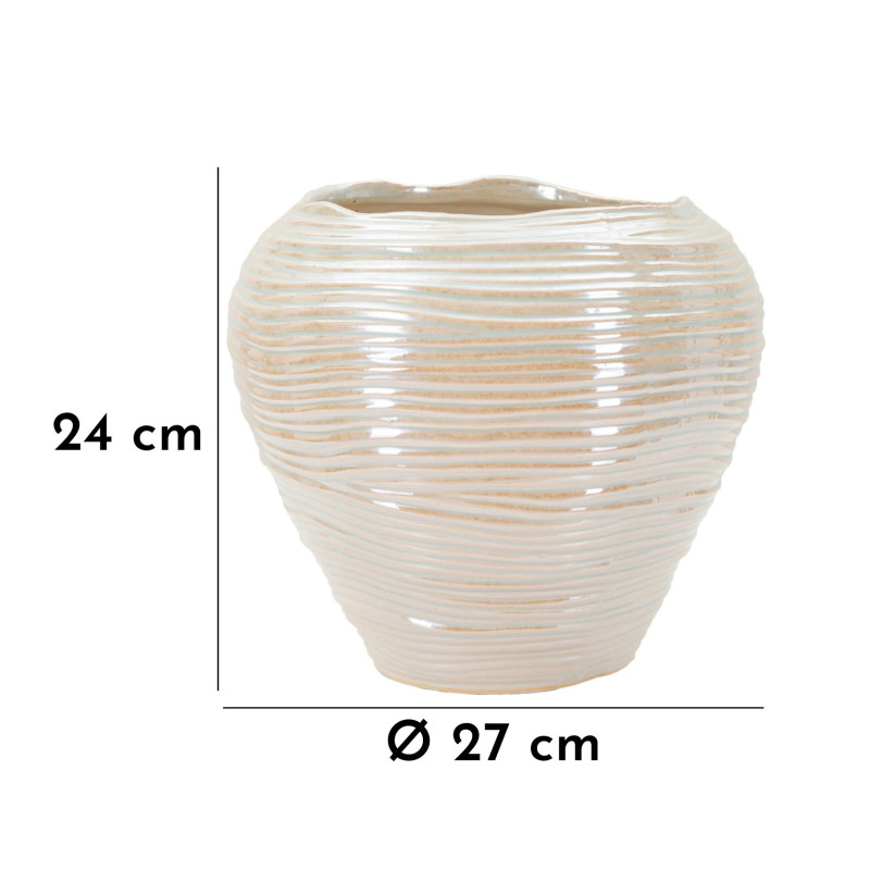 VASE ROND PERLÉ CM Ø27X24