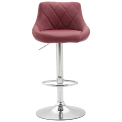 Tabouret de bar Lazio similicuir chromé bordeaux