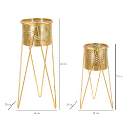 LOT DE 2 PORTE-VASE GLAT CM 21X20X46-18X18X32