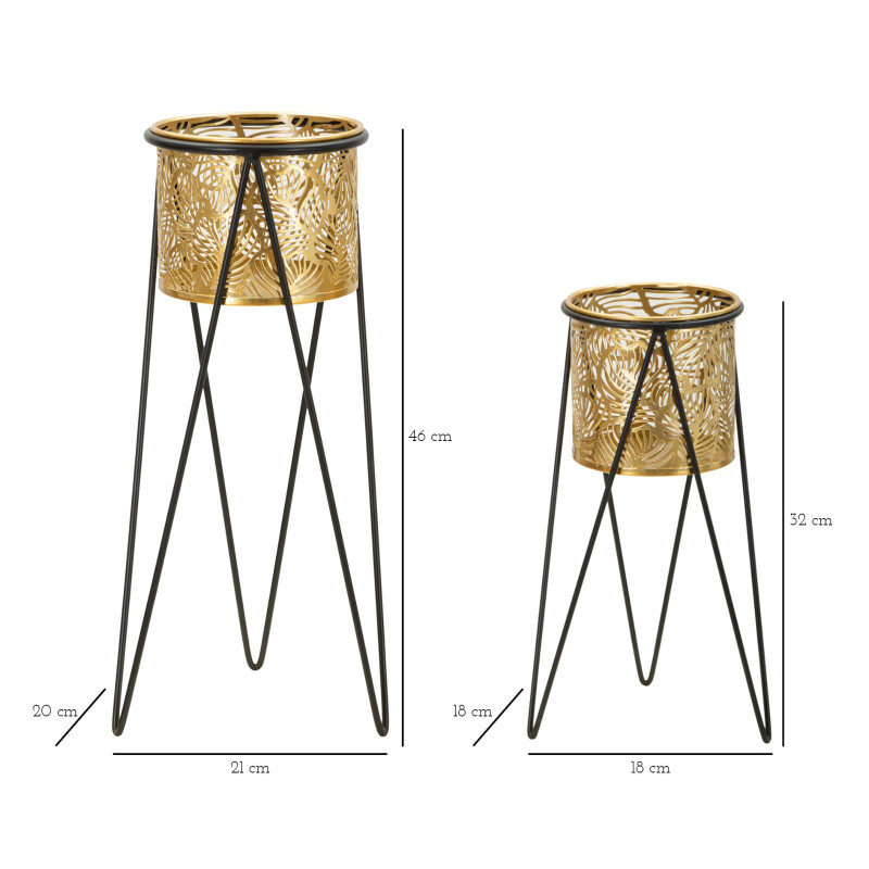 LOT DE 2 PORTE-VASE DRAK CM 21X20X46-18X18X32