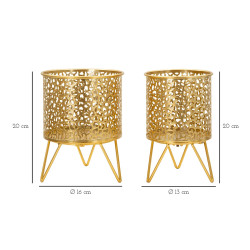 ENSEMBLE DE 2 PORTE-VASE PINY CM Ø 16X20-13X20
