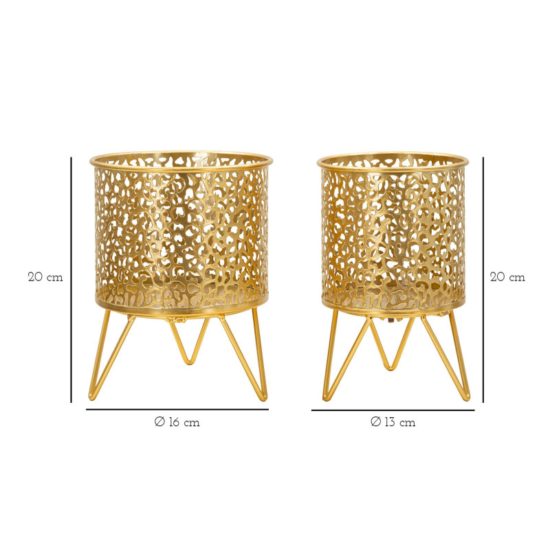 ENSEMBLE DE 2 PORTE-VASE PINY CM Ø 16X20-13X20