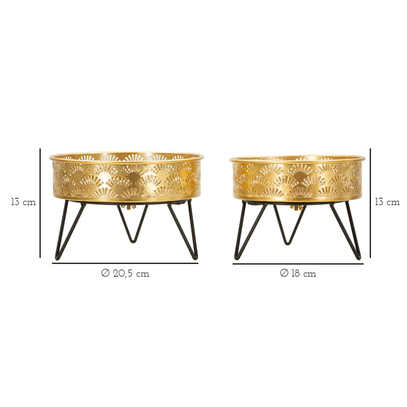 PORTE-VASE ZANNY SET 2 PIÈCES CM Ø 20,5X13-18X13