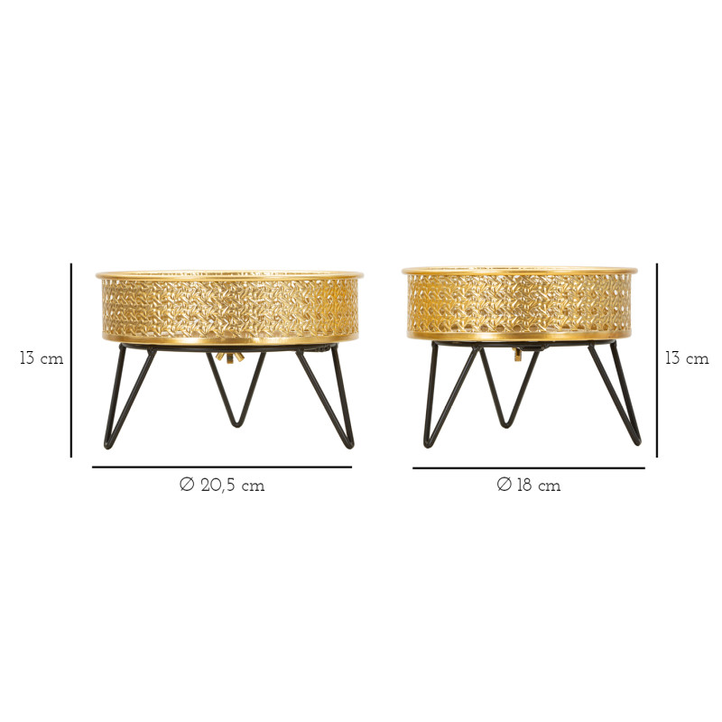 PORTE-VASE BOSSY SET 2 PIÈCES CM Ø 20,5X13-18X13