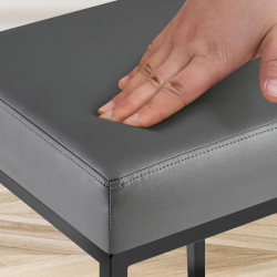 Set 2 sgabelli bar Montreal in similpelle nero,grigio