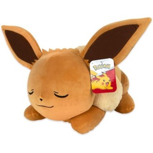 Peluche - BANDAI - Pokémon - Evoli (Eevee) 40cm - Peluche Pokémon toute douce qui dort - JW0222