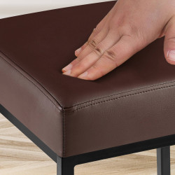 Lot de 2 tabourets de bar Montréal 80 simili cuir noir marron