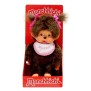 Monchhichi Peluche Fille Bavoir Rose et blanc 20 cm - 25555