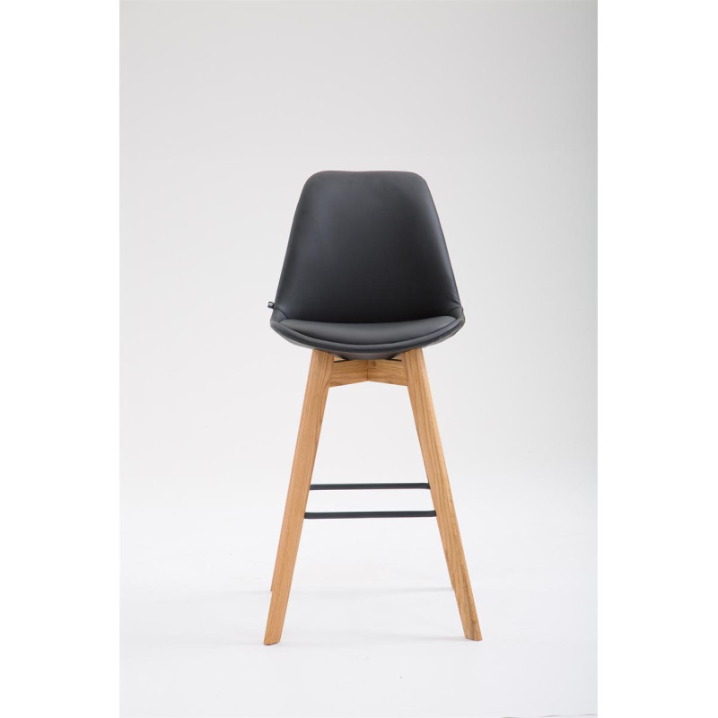 Tabouret de bar Metz en cuir artificiel Natura noir