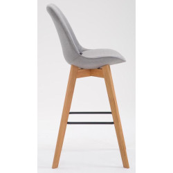 Ensemble de 2 tabourets de bar Metz en tissu naturel gris