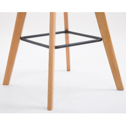 Set De 2 Taburetes De Bar Metz Tapizados En Tela Gris,Natural