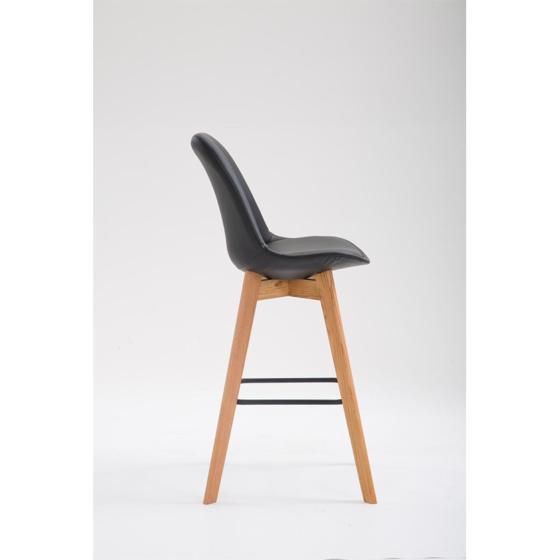 Tabouret de bar Metz en cuir artificiel Natura noir