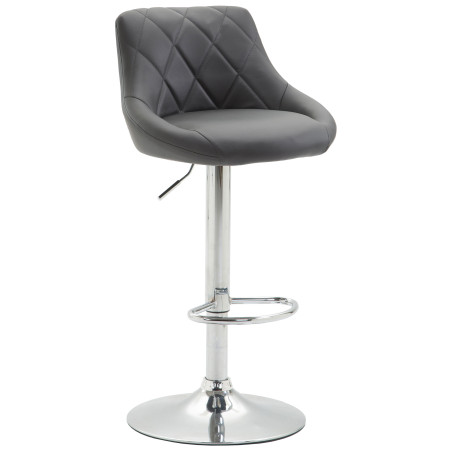 Tabouret de bar Lazio similicuir gris chrome