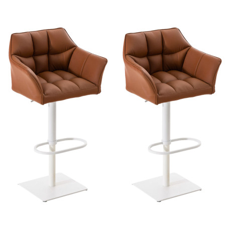 Set De 2 Taburetes De Bar Damaso Marrуn claro,Blanco