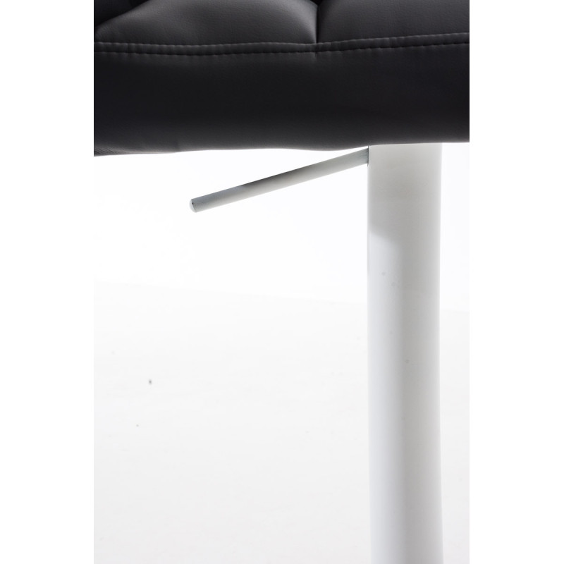 Lot de 2 tabourets de bar Damaso simili cuir blanc noir