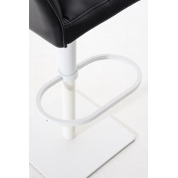 Lot de 2 tabourets de bar Damaso simili cuir blanc noir