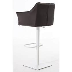 Ensemble de 2 tabourets de bar Damaso en similicuir blanc brun