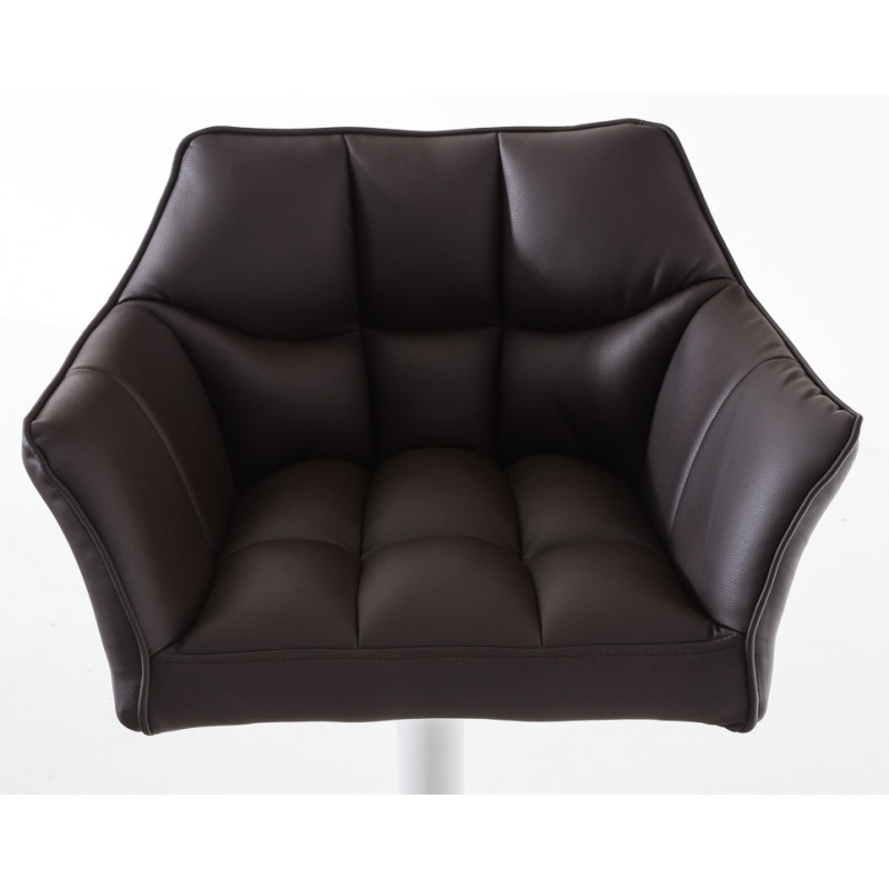 Set 2 sgabelli alti bar Damaso in similpelle marrone,bianco