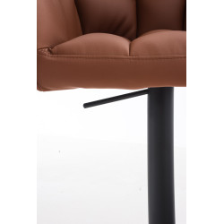 Lot de 2 tabourets de bar Damaso simili cuir noir marron clair