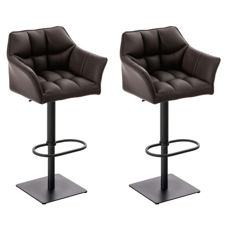 Set 2 sgabelli alti bar Damaso in similpelle marrone,nero