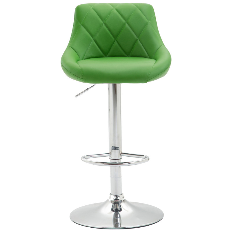 Tabouret de bar Lazio similicuir vert chrome