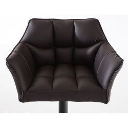 Ensemble de 2 tabourets de bar Damaso en similicuir noir brun