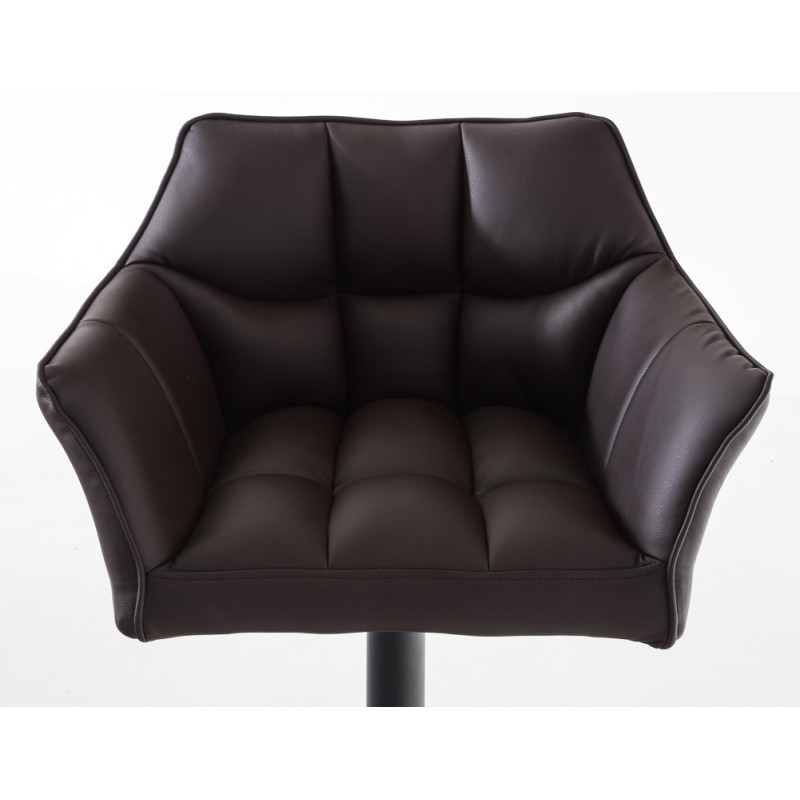 Lot de 2 tabourets de bar Damaso simili cuir noir marron