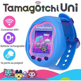 BANDAI - Tamagotchi Uni - Tamagotchi connecté avec bracelet montre - Animal de compagnie virtuel - Modele Bleu - 43353