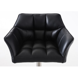 Set 2 sgabelli alti bar Damaso in similpelle nero,acciaio inossidabile