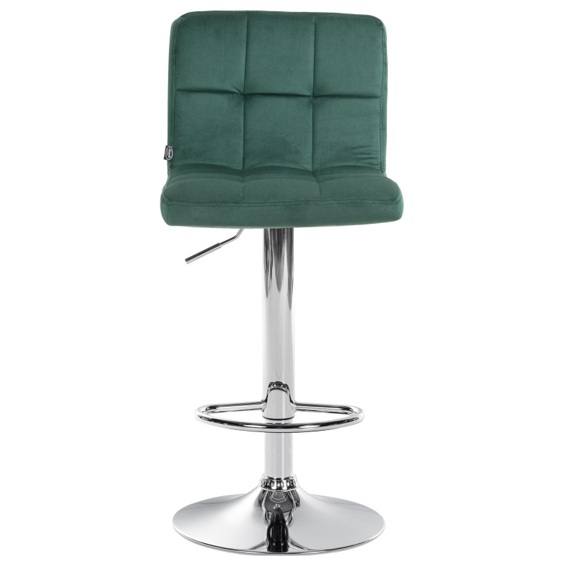 Tabouret de bar Pérou velours chrome vert