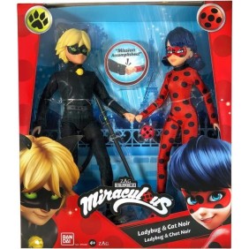 Pack de 2 Poupées mannequin 26 cm Miraculous Ladybug - Revivez les aventures de Ladybug et Chat Noir